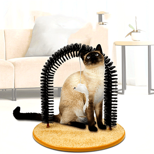Arche de Toilettage et de Jeu pour Chat avec Souris Suspendue