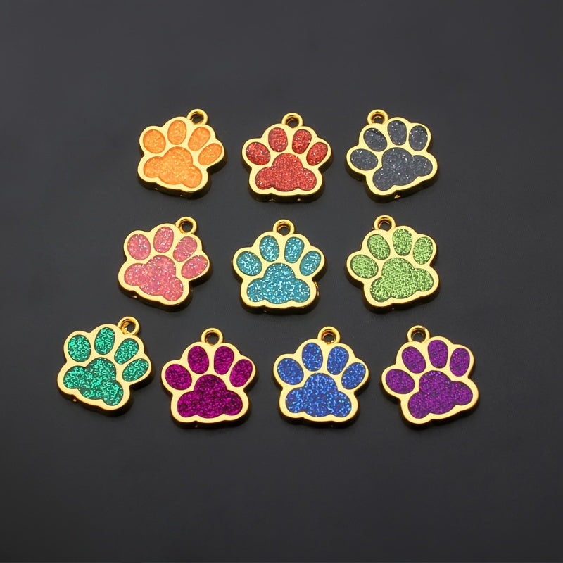 Lot de 10 Médailles Patte pour collier Chien & Chat