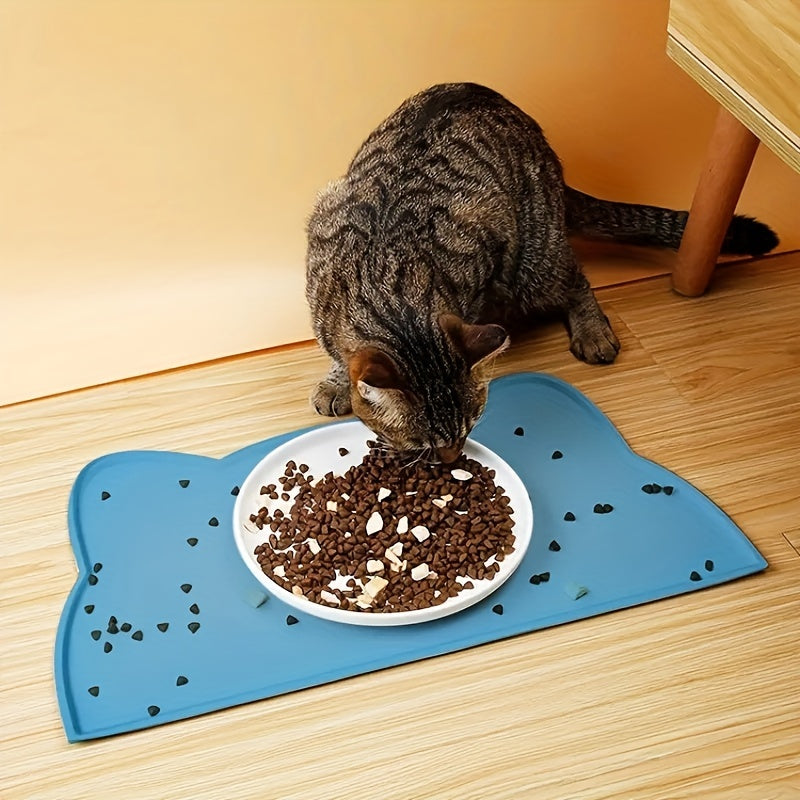 Tapis en Silicone Forme de Chat pour Gamelles