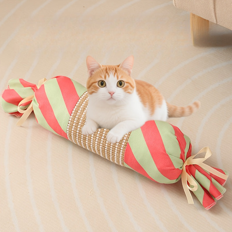 Coussin Jouet en Forme de Bonbon pour Chat
