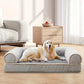 Canapé Orthopédique Gris à Mousse avec Rebord pour Chien