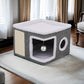 Maison Cube Multifonction pour Chats avec Aire de Jeu