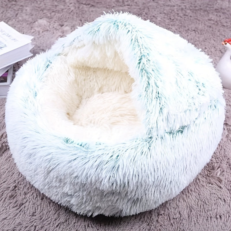 Lit pour chien : Panier couvert en peluche pour chien