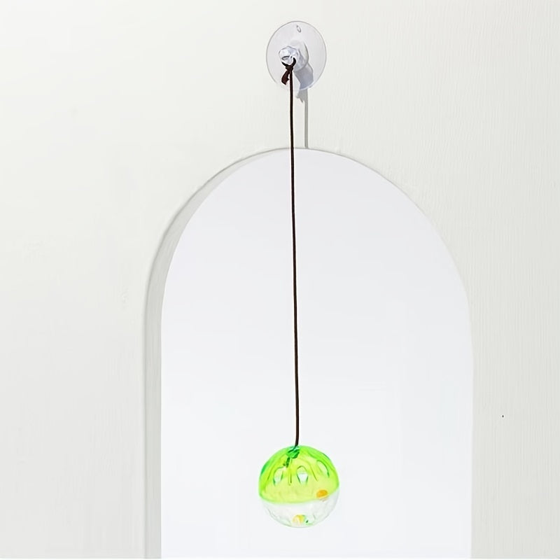 Jouet Suspendu à Ventouse avec Boule Sonore pour Chat