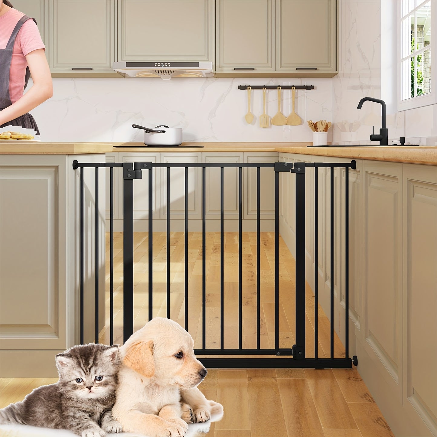 Barrière Métallique Auto-Fermante pour Escalier et Intérieur – 75 à 107 cm