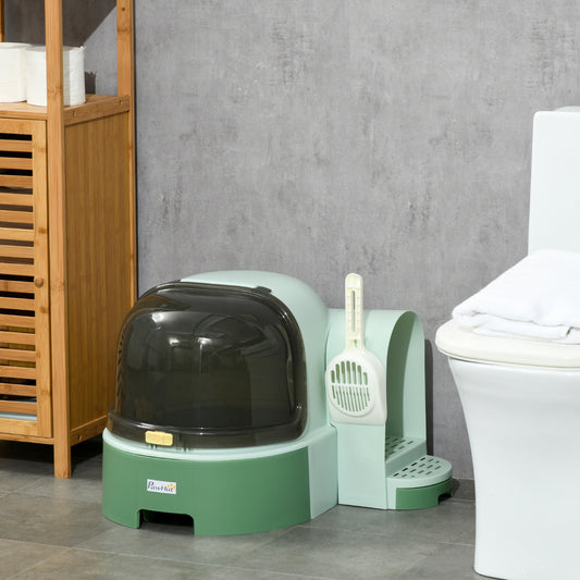 Maison de Toilette Fermée pour Chat – Compartiment Amovible et Pelle Incluse