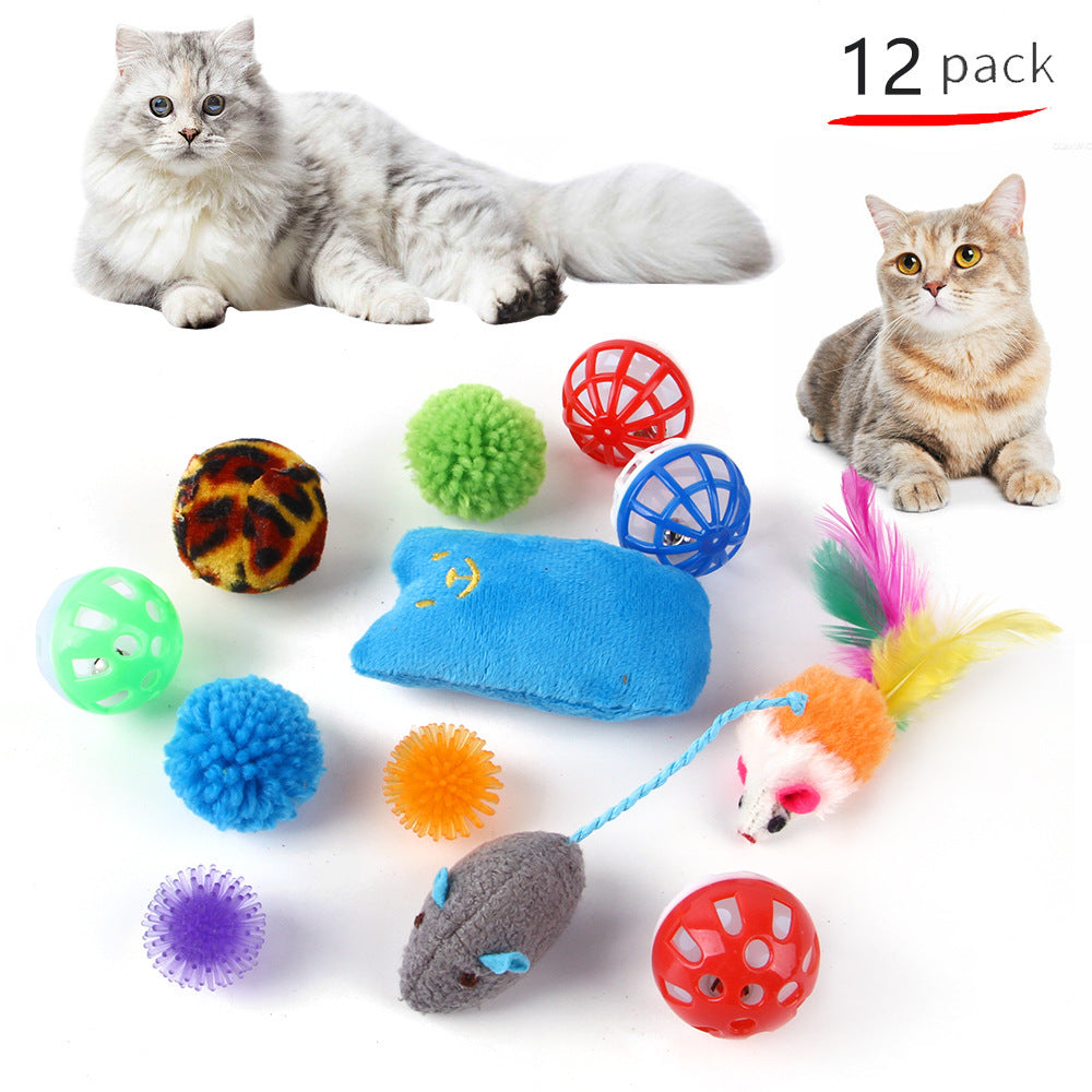 Pack Tunnel de Jeu Pliable Arc-en-Ciel pour Chat avec Jouets