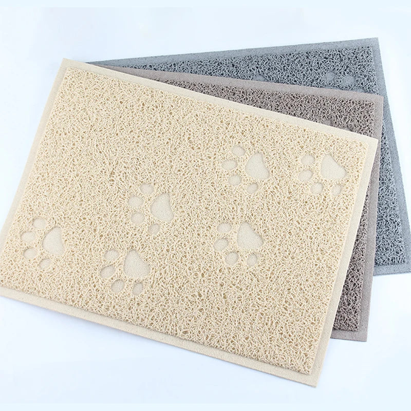 Tapis de Litière Antidérapant pour Chats – Empreintes Pattes