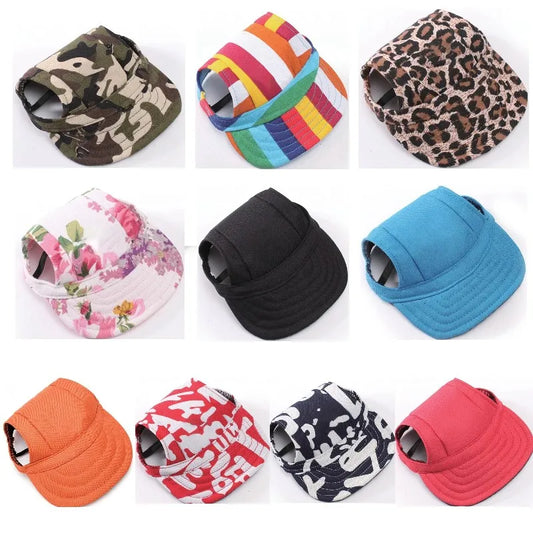 Casquette d'Été pour Petit Chien – Motifs Variés avec Trous pour Oreilles