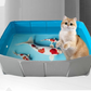 Baignoire Pliable Bleu pour Chiens et Chats