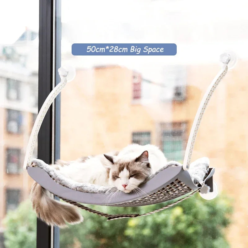 Hamac de Fenêtre pour Chat – Coussin Polaire ou Grattoir inclu