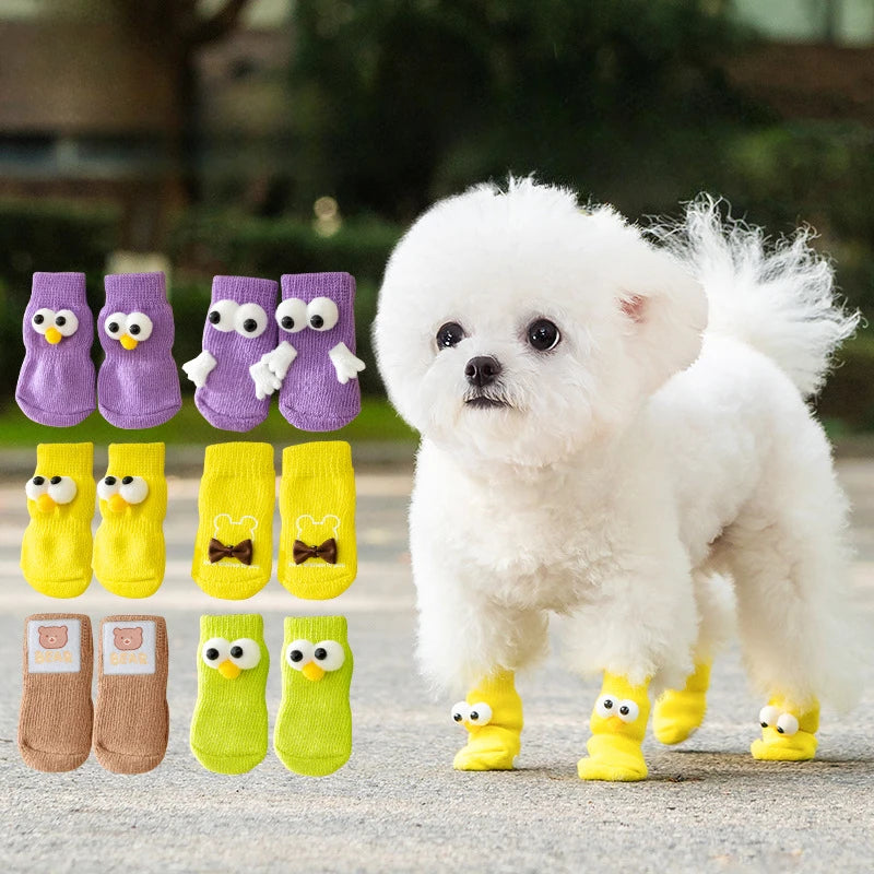 Chaussettes Antidérapantes Yeux Rigolos pour Chien ou Chat