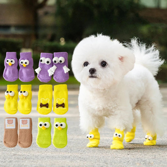 Chaussettes Antidérapantes Yeux Rigolos pour Chien ou Chat