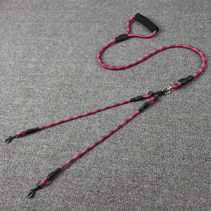 Double Laisse Confort en Corde pour Chien