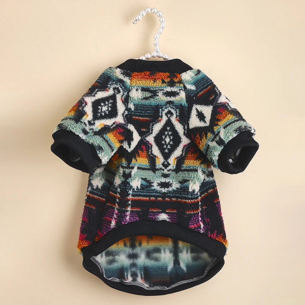 Pull Polaire à Motifs Géométriques pour Chien