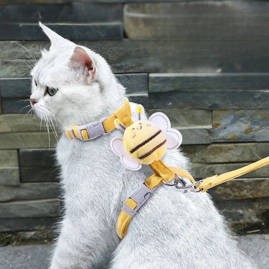 Harnais et Laisse pour Chat et Chien Motif Abeille