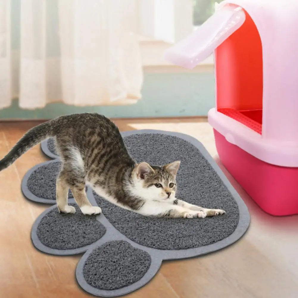 Tapis de Litière Antidérapant en Forme de Patte