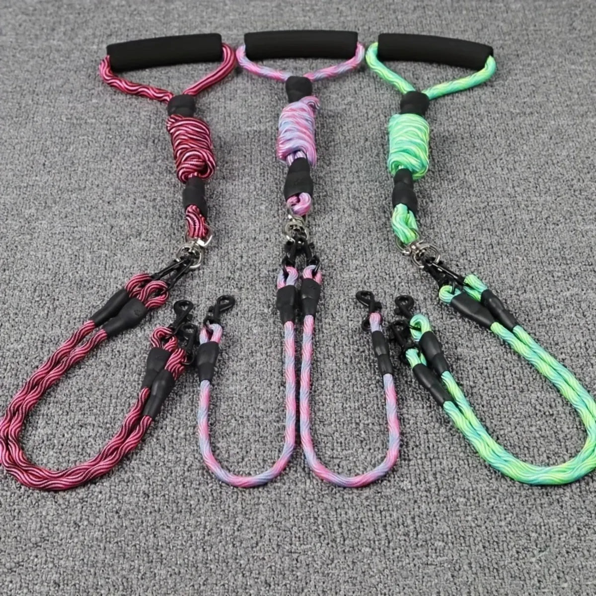 Double Laisse Confort en Corde pour Chien