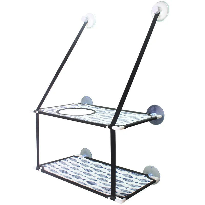 Hamac de Fenêtre Double Étage pour Chat avec Ventouses