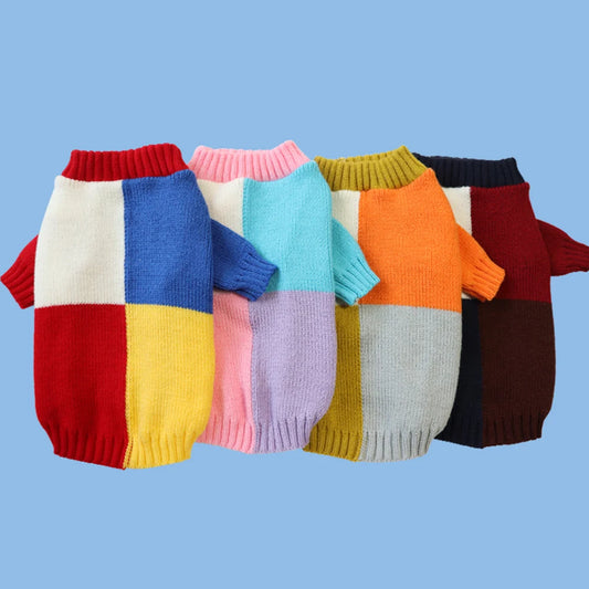 Pull Coloré à Carreaux pour Chien ou Chat