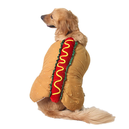 Costume Hot-Dog de Noël pour Chiens et Chats – Tenue Hivernale Humoristique