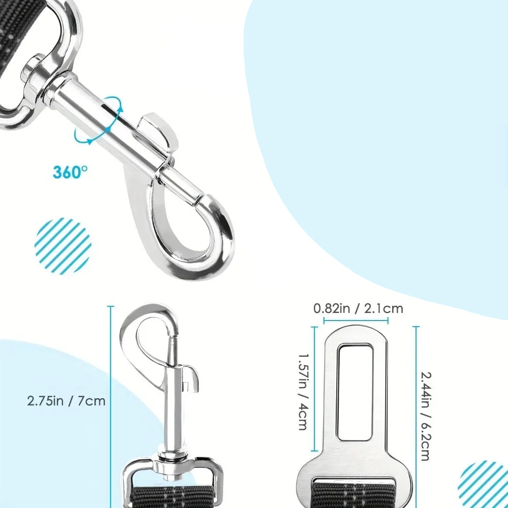 Double Ceinture de Sécurité Élastique Voiture pour Chien