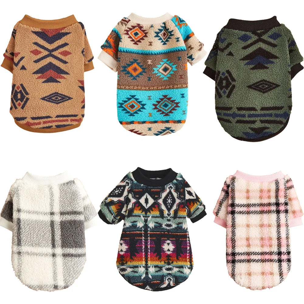 Pull Polaire à Motifs Géométriques pour Chien