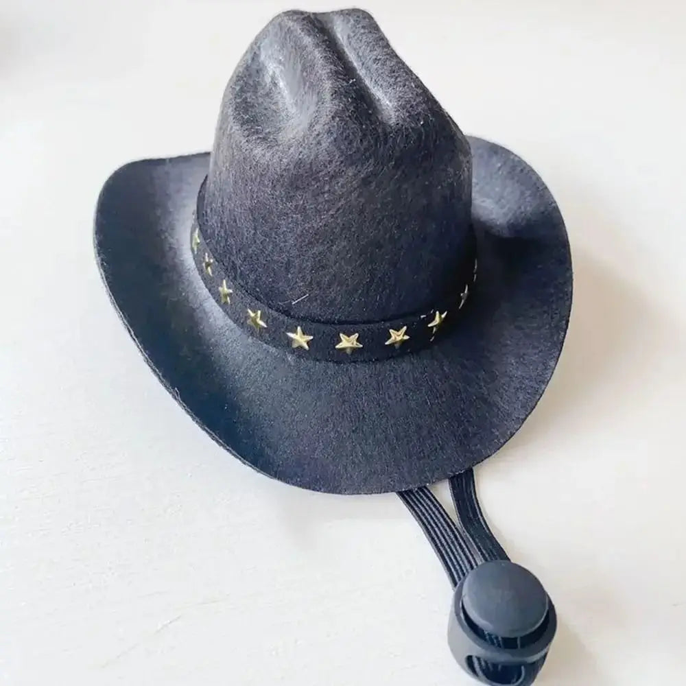 Chapeau Cowboy Ajustable pour Petit Chien ou Chat avec Étoiles