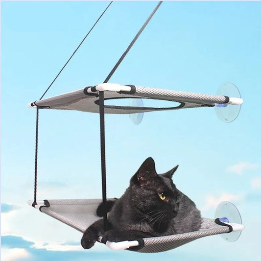 Hamac de Fenêtre Double Étage pour Chat avec Ventouses