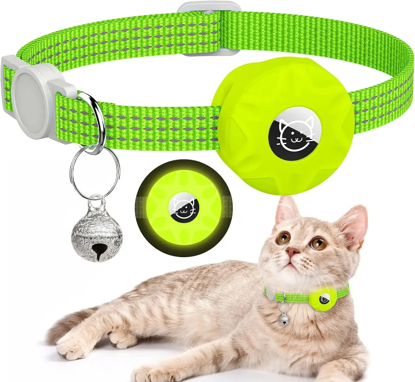 Collier Réfléchissant avec Support AirTag pour Chat