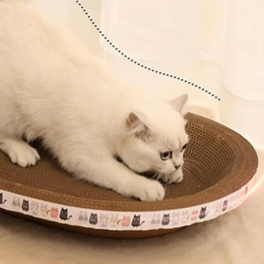 Griffoir en Carton Rond ou Ovale – Lit et Aire de Jeu pour Chats