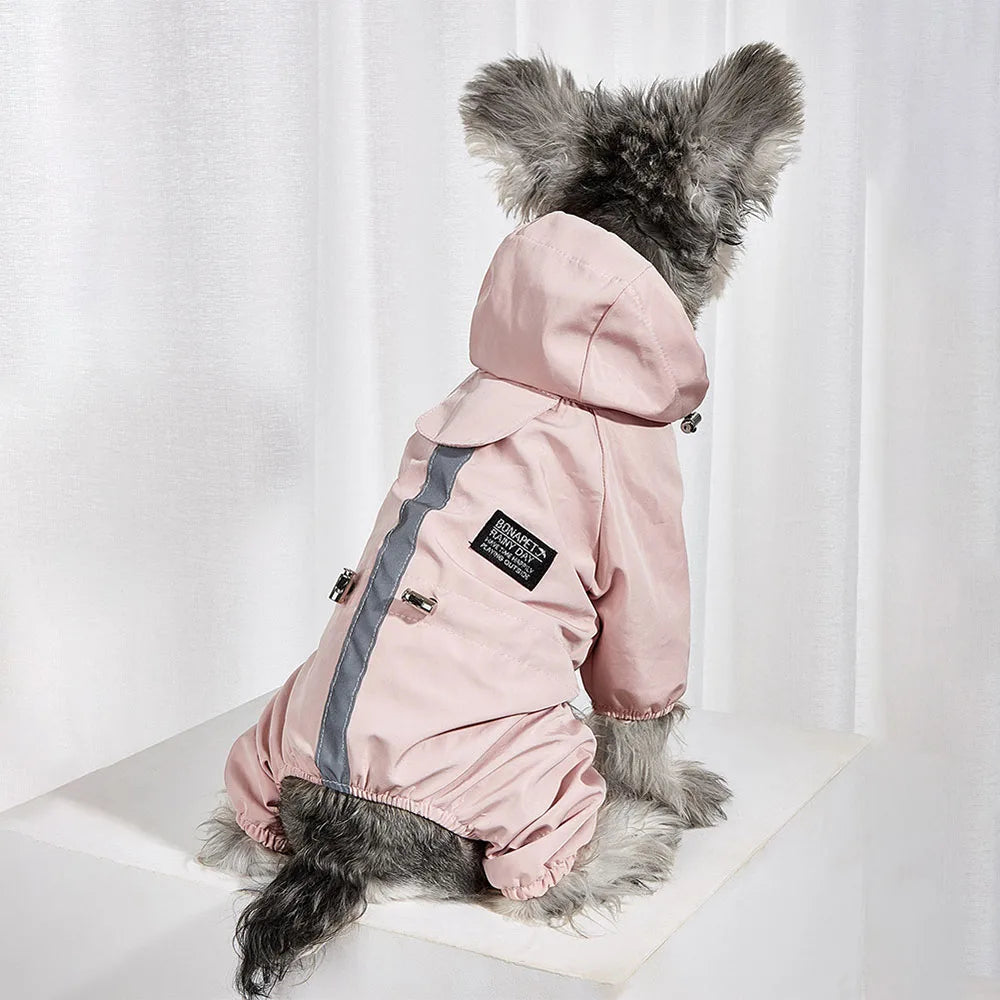 Manteau Imperméable avec Bande Réfléchissante et Ouverture pour Laisse