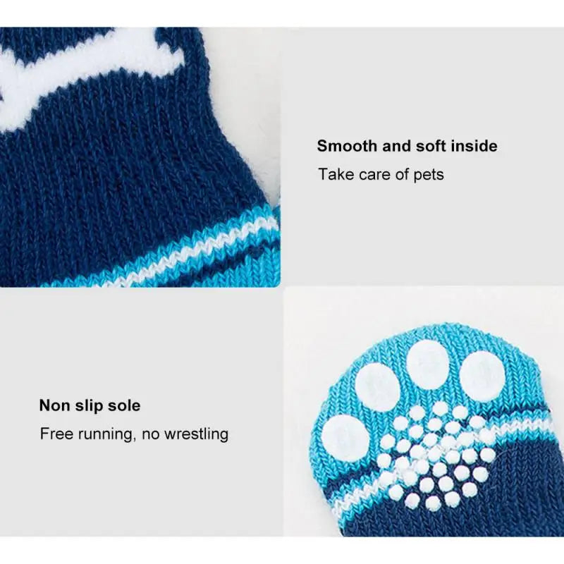 Chaussettes Antidérapantes Motif Canard pour Chiens et Chats – Lot de 4