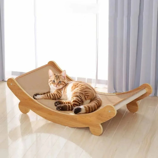 Lit et Griffoir en Bois avec Surface en Sisal