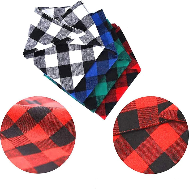 Foulard Bandana à Carreaux pour Chiens – Accessoire en Coton Lavable