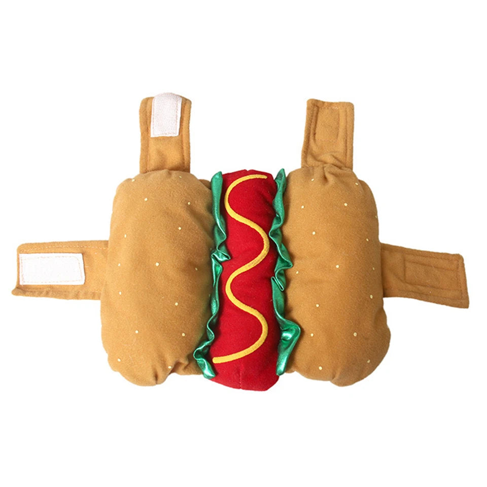 Costume Hot-Dog de Noël pour Chiens et Chats – Tenue Hivernale Humoristique