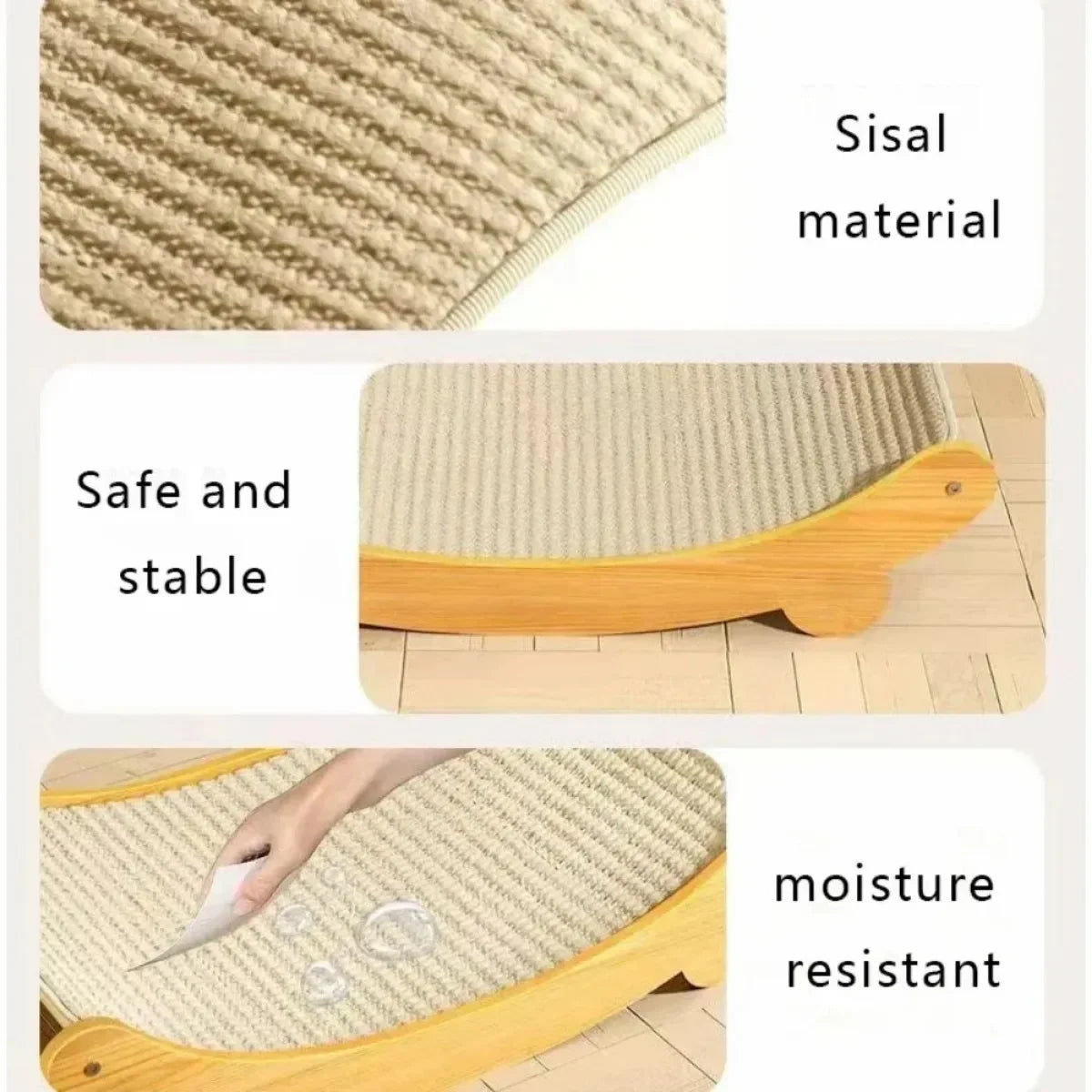 Lit et Griffoir en Bois avec Surface en Sisal