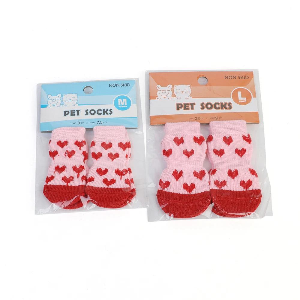 Chaussettes antidérapantes pour chiens et chats – Lot de 4