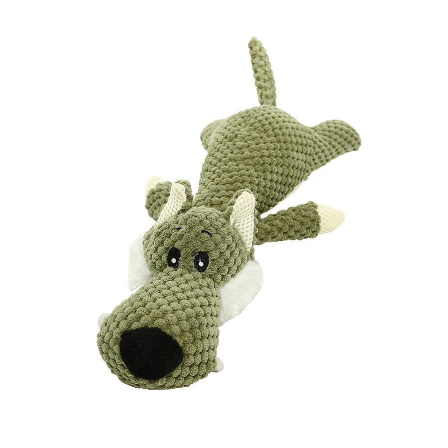 Peluche Sonore Résistante pour Chiens – Lion, Loup ou Éléphant