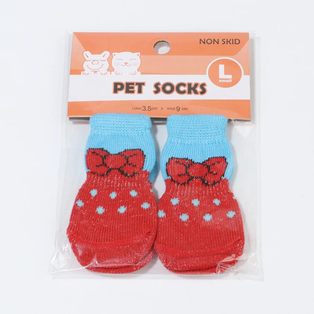 Chaussettes antidérapantes pour chiens et chats – Lot de 4