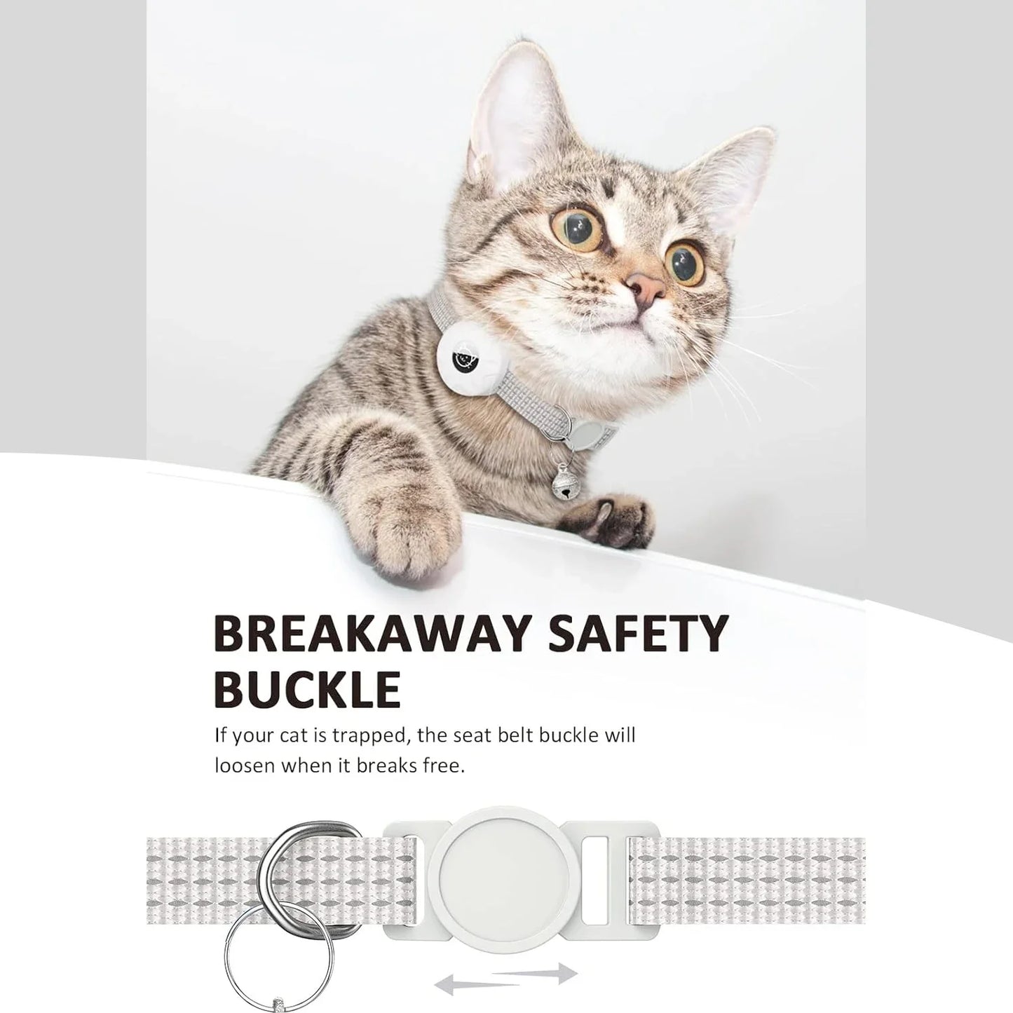 Collier Réfléchissant avec Support AirTag pour Chat