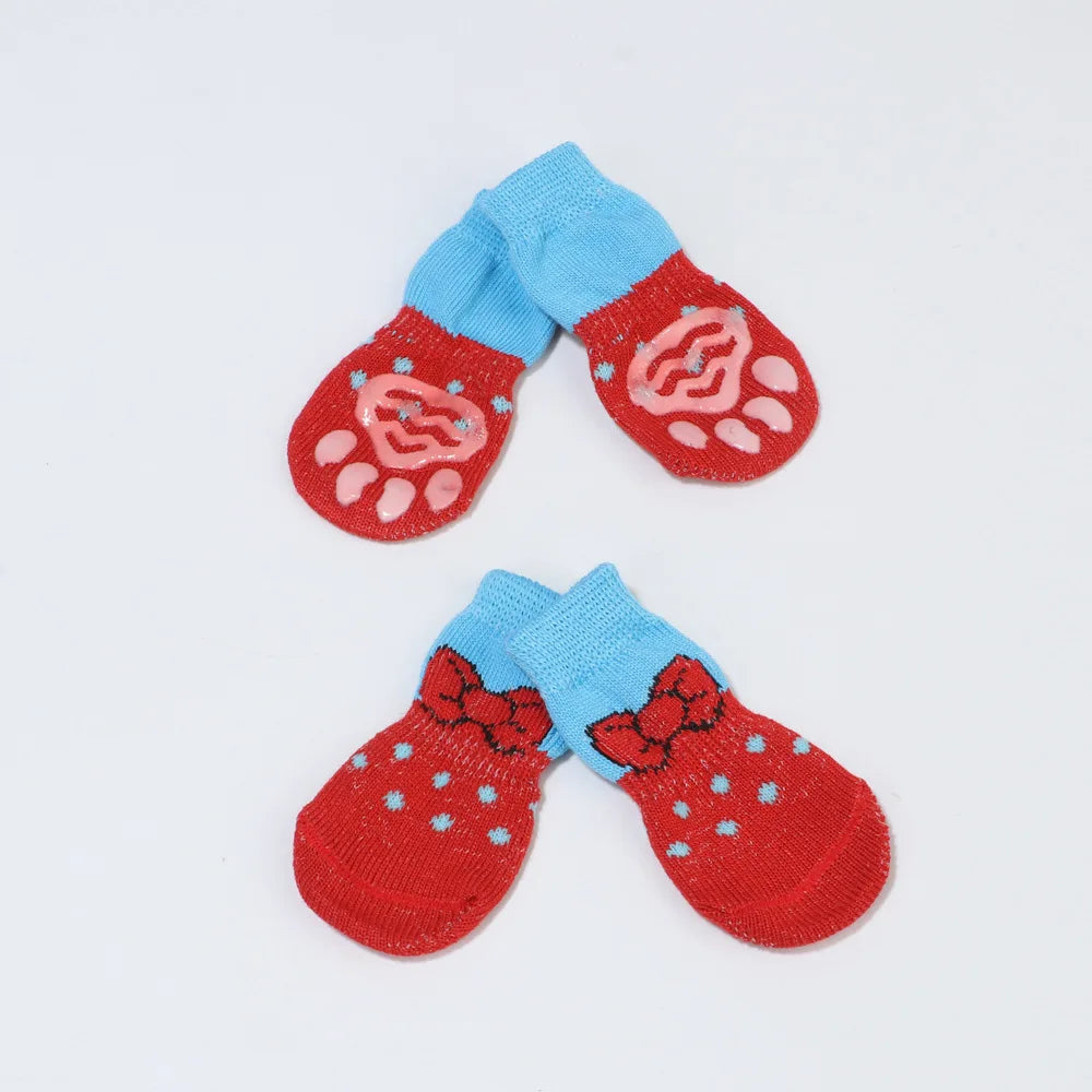 Chaussettes antidérapantes pour chiens et chats – Lot de 4