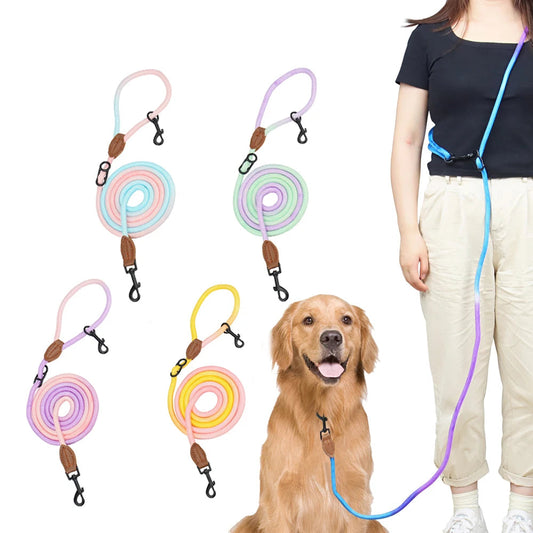 Laisse Corde Mains Libres Pastel pour Chien