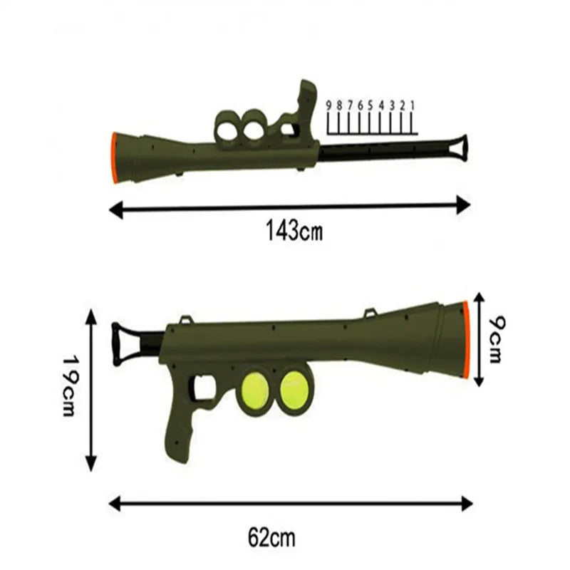 Lance-Balle Tennis pour Chiens – Modèle Fusil Interactif