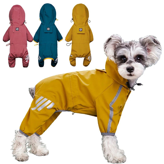 Combinaison Imperméable Réfléchissante pour Petits et Moyens Chiens