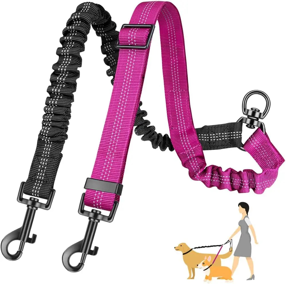 Rallonge Double Réglable & Élastique ColorDuo pour Laisse Chien