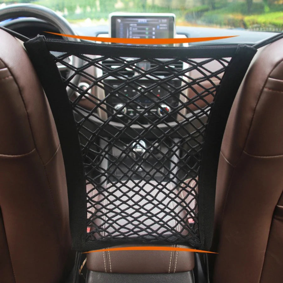 Filet de Séparation Voiture pour Chiens – Élastique 3 Couches avec Poche