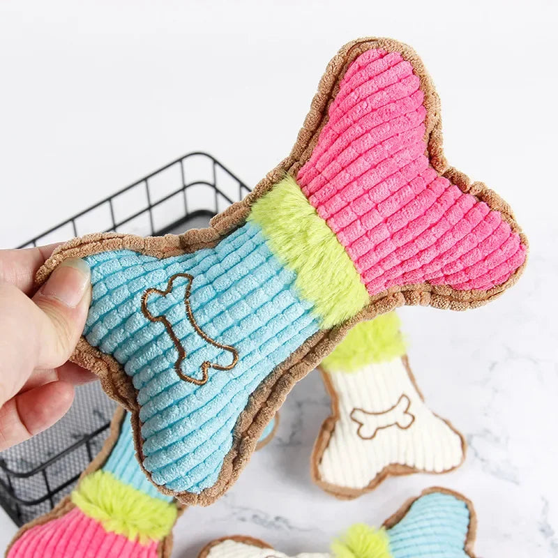 Jouet Os en Peluche Sonore pour Chiens – Résistant & Ludique
