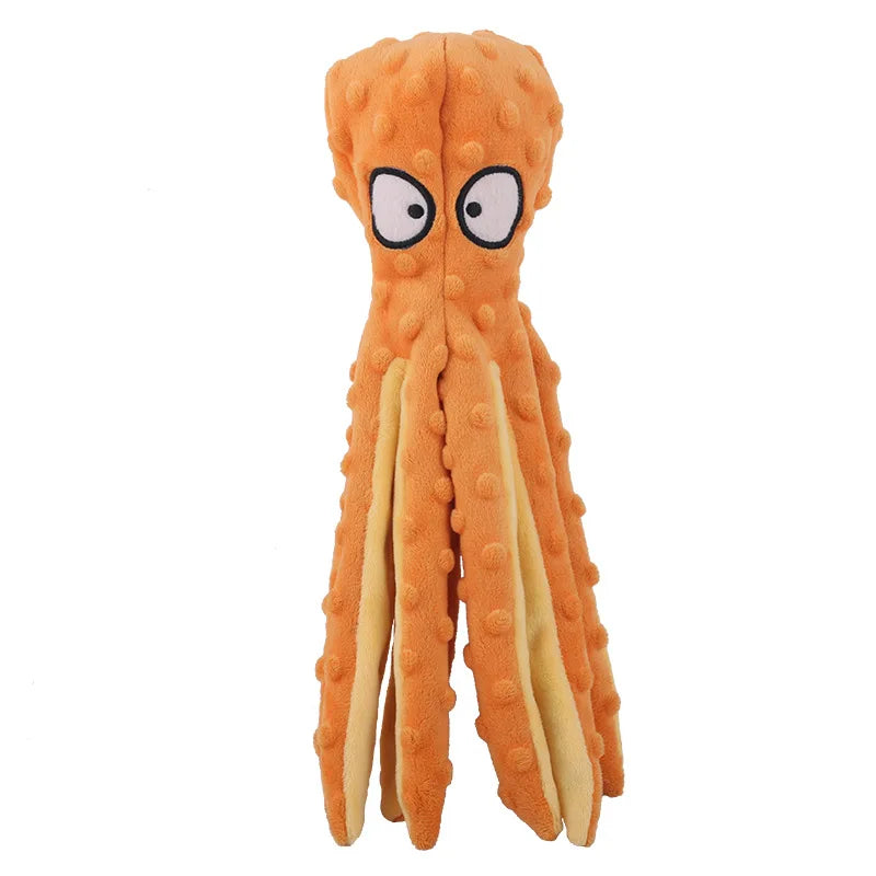 Pieuvre Sonore Multicolore en Peluche pour Chiens