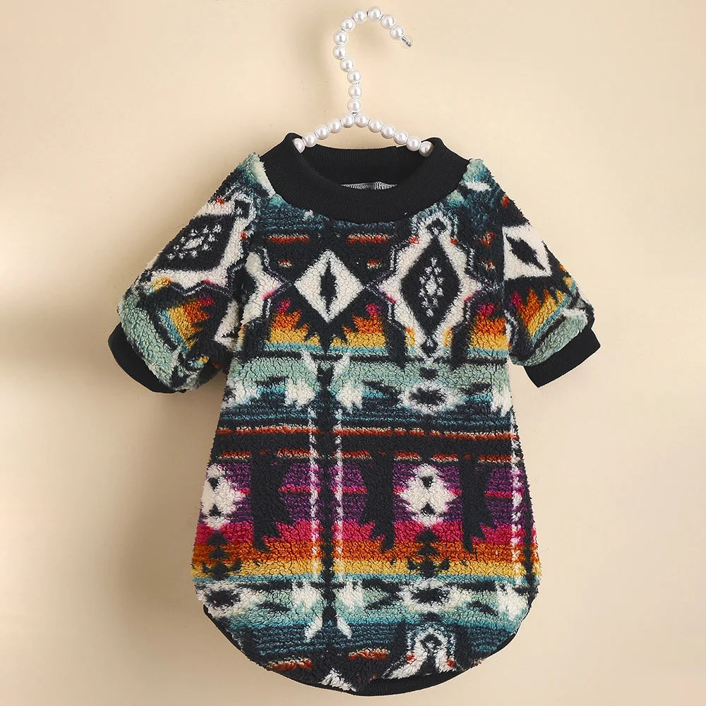 Pull Polaire à Motifs Géométriques pour Chien